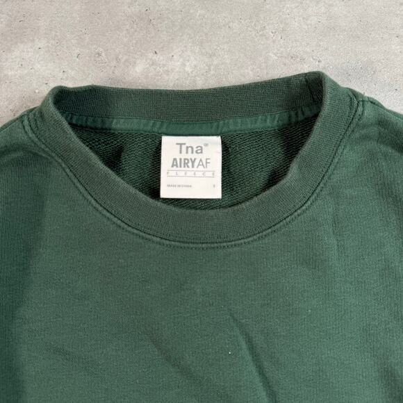 Tna AiryAF fleece green crewneck sweatshirt size 1 - Picture 2 of 5